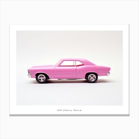 Toy Car 68 Chevy Nova Pink Poster Canvas Print
