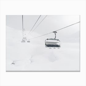 Ski Lift In Blizzard Canvas Print