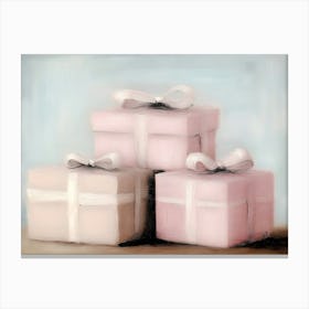 Three Pink Gift Boxes Canvas Print