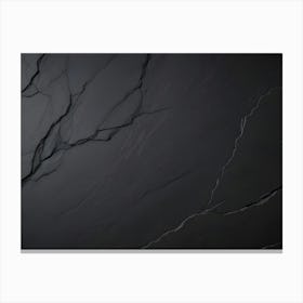 Dark Grey Stone Texture With Cracks And Veins Canvas Print