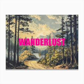  Pink Wanderlust Poster Vintage Woods 5 Canvas Print