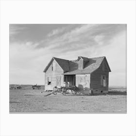 Farmhouse And Wagon Used For Hauling Water, Sheridan County, Montana By Russell Lee Canvas Print