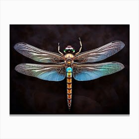 Dragonfly Blue Eyed Darner Aeshna Illustration Minimal 4 Canvas Print