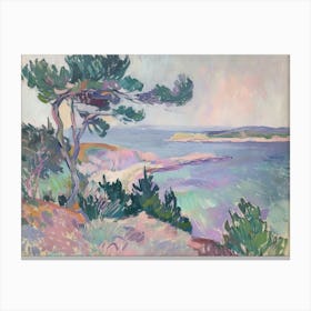 Lilac Seas Painting Inspired By Paul Cezanne Canvas Print