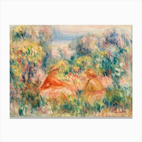 Two Women In A Landscape, Pierre Auguste Renoir Canvas Print