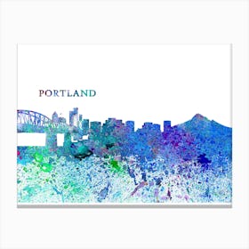 Portland Oregon Skyline Splash Canvas Print