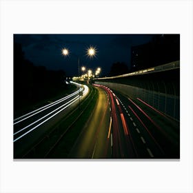 Highway At Night Canvas Print