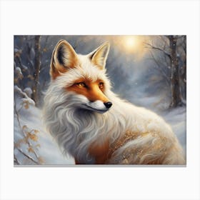 Majestic Winter Fox Canvas Print