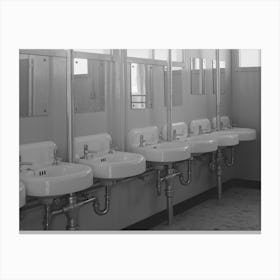 Washbasins At The Fsa (Farm Security Administration) Trailer Camp For Defense Workers, San Diego, California By Canvas Print