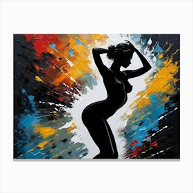  Oil Painting SilhouetteNaked Woman  with abstract background - Acrylic oil painting  #7 Canvas Print