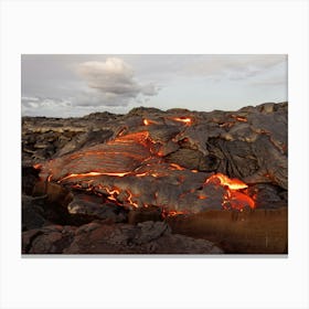 Hawaii - lava emerges from a column of the earth 1 Canvas Print