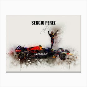 Sergio Perez Red Bull Car Canvas Print