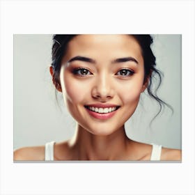 Asian Woman Smiling Canvas Print