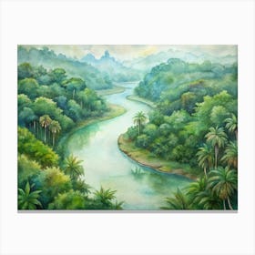 River In The Jungle Canvas Print