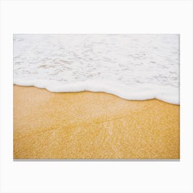 Foamy Waves On Beach Canvas Print