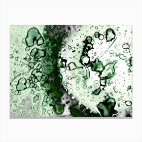 Alcohol Ink Green Rain Spots Canvas Print