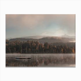 Foggy Autumn Lake Canvas Print