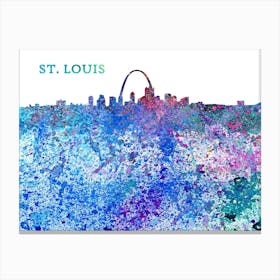 Saint Louis Missouri Skyline Splash Canvas Print