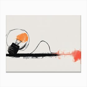 Light Bulb Ink Drawing Canvas Print