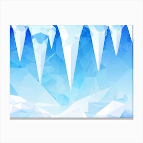 Abstract Polygonal Icicles Pattern Geometric Shapes Resembling Ice Cast In Various Shades Of White (6) Canvas Print