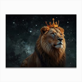 Lion With Crown Canvas Print