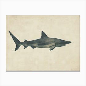 Common Thresher Shark Silhouette 5 Canvas Print