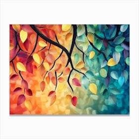 Colorful Leaves Painting Canvas Print