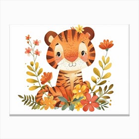 Little Floral Tiger 4 Canvas Print