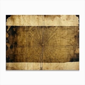 Abstract Pattern Framed Within A Vintage Crumpled Piece Of Paper Texture Of Fibers Pronounced Fad (1) Canvas Print