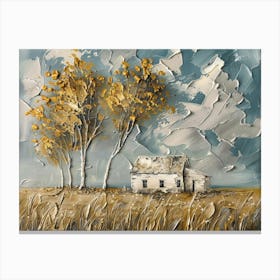 House In The Field 3 Canvas Print