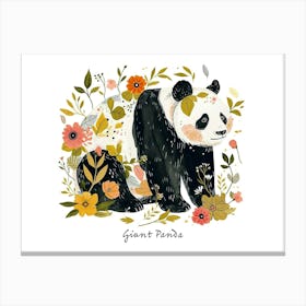 Little Floral Giant Panda 2 Poster Canvas Print