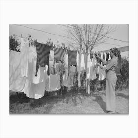 Washday At The Fsa (Farm Security Administration) Camelback Farms, Phoenix, Arizona By Russell Lee 1 Canvas Print