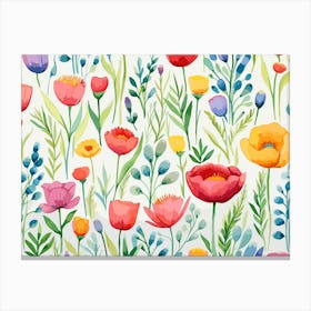 Watercolor Flowers 1 Canvas Print