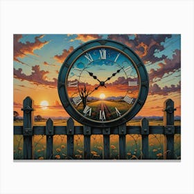 Sunset Clock Leinwandbilder