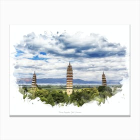 Three Pagodas, Dali, Yunnan Canvas Print