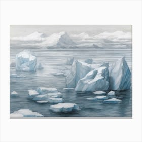 Sea Of Drifting Ice Floes Canvas Print