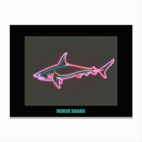 Neon Pink Nurse Shark 3 Poster Canvas Print