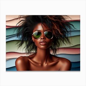 Black Woman With Sunglasses Canvas Print