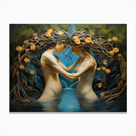 Mermaids girls Paintings Art Print Canvas Print