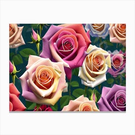 Colorful Roses 2 Canvas Print