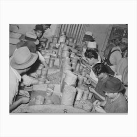 Mexican Pecan Shellers Removing Meats From Shell, Union Plant, San Antonio, Texas By Russell Lee Canvas Print