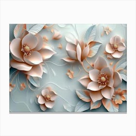 3d High Decoration Background 3d Design with Floral Canvas Print