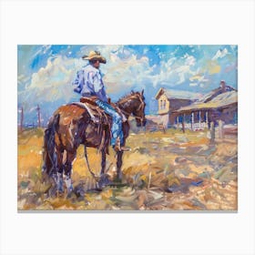Cowboy In Dodge City Kansas 1 Canvas Print