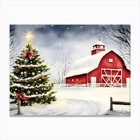 Christmas Barn 2 Canvas Print