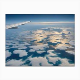 Airplane Wing Over Clouds Canvas Print