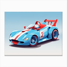 Cartoon Racing Car Canvas Print