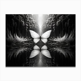 Surreal Symmetry Abstract Black And White 7 Canvas Print