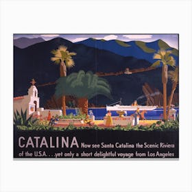 Catalina Voyage Vintage Travel Poster Canvas Print