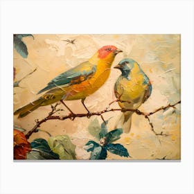 Birds On A Branch 3 Canvas Print