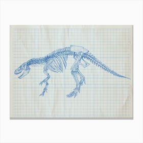 Dryosaurus Skeleton Hand Drawn Blueprint 1 Canvas Print